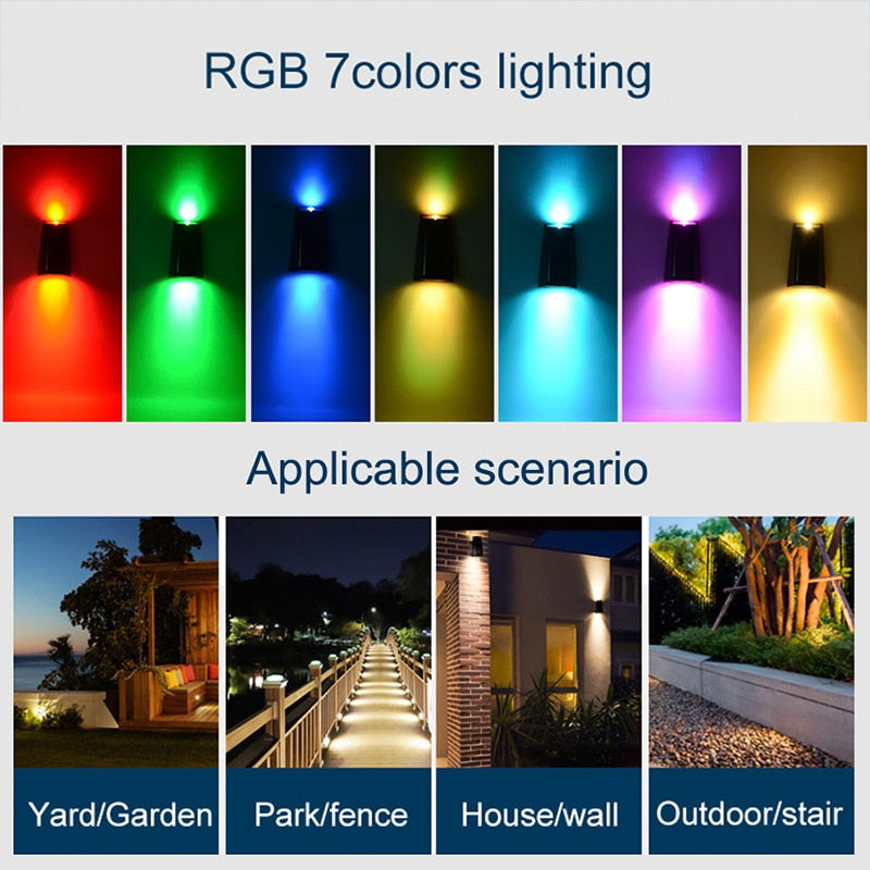RGB Color-Changing Waterproof Wall Lamp